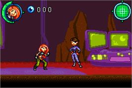 In game image of Kim Possible 3: Team Possible on the Nintendo Game Boy Advance.
