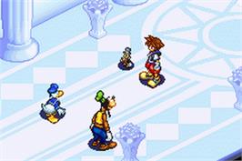 In game image of Kingdom Hearts: Chain of Memories on the Nintendo Game Boy Advance.