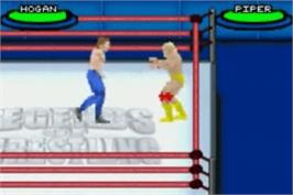 In game image of Legends of Wrestling 2 on the Nintendo Game Boy Advance.