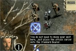 In game image of Lord of the Rings: The Third Age on the Nintendo Game Boy Advance.