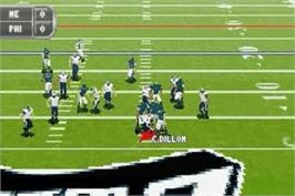 In game image of Madden NFL 6 on the Nintendo Game Boy Advance.