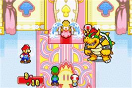 In game image of Mario & Luigi: Superstar Saga on the Nintendo Game Boy Advance.