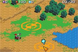In game image of Mech Platoon on the Nintendo Game Boy Advance.