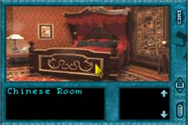 In game image of Nancy Drew: Message in a Haunted Mansion on the Nintendo Game Boy Advance.