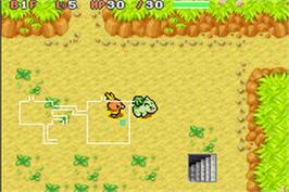 In game image of Pokemon Mystery Dungeon: Red Rescue Team on the Nintendo Game Boy Advance.
