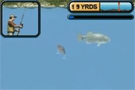 In game image of Rapala Pro Fishing on the Nintendo Game Boy Advance.