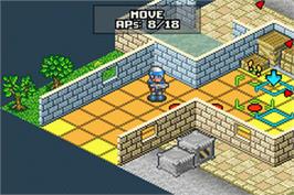 In game image of Rebelstar: Tactical Command on the Nintendo Game Boy Advance.