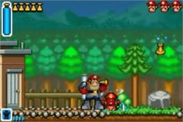 In game image of Rescue Heroes: Billy Blazes on the Nintendo Game Boy Advance.