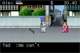 In game image of River City Ransom on the Nintendo Game Boy Advance.