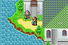 In game image of Shining Force: Resurrection of the Dark Dragon on the Nintendo Game Boy Advance.