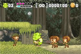 In game image of Shrek: Hassle at the Castle on the Nintendo Game Boy Advance.
