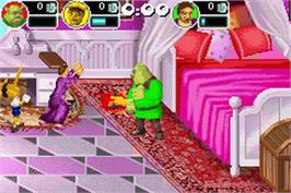 In game image of Shrek SuperSlam on the Nintendo Game Boy Advance.