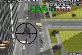 In game image of Silent Scope on the Nintendo Game Boy Advance.