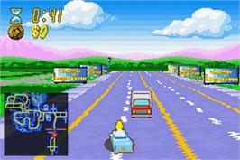 In game image of Simpsons: Road Rage on the Nintendo Game Boy Advance.