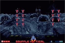 In game image of Space Invaders on the Nintendo Game Boy Advance.