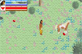 In game image of Spirit: Stallion of the Cimarron on the Nintendo Game Boy Advance.
