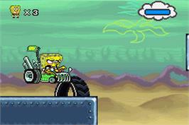 In game image of SpongeBob SquarePants: Creature from the Krusty Krab on the Nintendo Game Boy Advance.