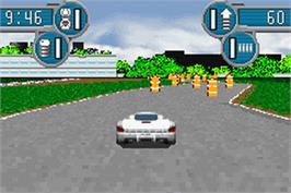 In game image of Spy Hunter / Super Sprint on the Nintendo Game Boy Advance.