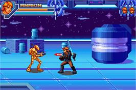 In game image of Star Wars: Episode III - Revenge of the Sith on the Nintendo Game Boy Advance.