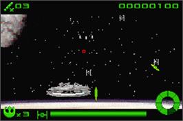 In game image of Star Wars: Flight of the Falcon on the Nintendo Game Boy Advance.