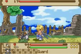 In game image of Summon Night: Swordcraft Story 2 on the Nintendo Game Boy Advance.