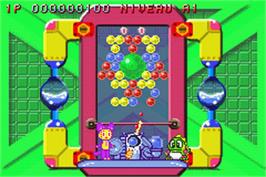 In game image of Super Bust-A-Move on the Nintendo Game Boy Advance.