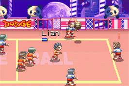 In game image of Super Dodge Ball Advance on the Nintendo Game Boy Advance.
