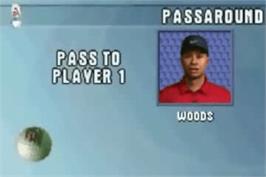 In game image of Tiger Woods PGA Tour 2004 on the Nintendo Game Boy Advance.
