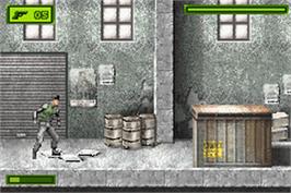 In game image of Tom Clancy's Splinter Cell on the Nintendo Game Boy Advance.