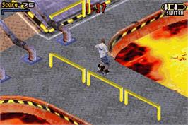 In game image of Tony Hawk's Pro Skater 3 on the Nintendo Game Boy Advance.