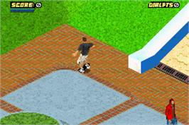 In game image of Tony Hawk's Pro Skater 4 on the Nintendo Game Boy Advance.