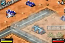 In game image of Top Gun: Firestorm on the Nintendo Game Boy Advance.
