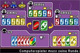 In game image of Uno 52 on the Nintendo Game Boy Advance.