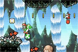 In game image of Yoshi's Island: Super Mario Advance 3 on the Nintendo Game Boy Advance.