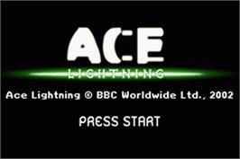 Title screen of Ace Lightning on the Nintendo Game Boy Advance.