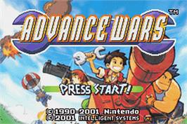 Title screen of Advance Wars on the Nintendo Game Boy Advance.