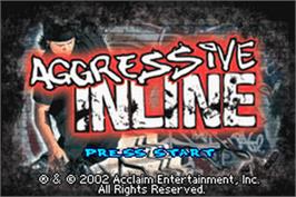 Title screen of Aggressive Inline on the Nintendo Game Boy Advance.