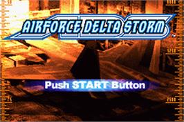 Title screen of Air Force Delta Storm on the Nintendo Game Boy Advance.
