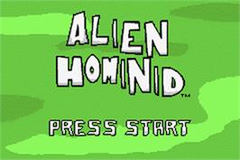 Title screen of Alien Hominid on the Nintendo Game Boy Advance.