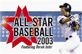 Title screen of All-Star Baseball 2003 on the Nintendo Game Boy Advance.