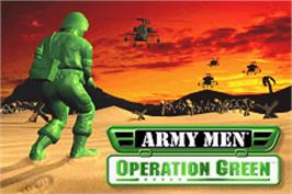 Title screen of Army Men: Operation Green on the Nintendo Game Boy Advance.