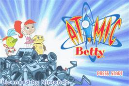 Title screen of Atomic Betty on the Nintendo Game Boy Advance.