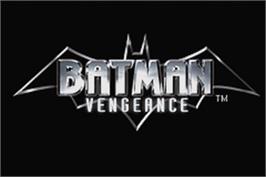 Title screen of Batman: Vengeance on the Nintendo Game Boy Advance.
