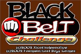 Title screen of Black Belt Challenge on the Nintendo Game Boy Advance.