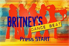Title screen of Britney's Dance Beat on the Nintendo Game Boy Advance.