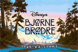 Title screen of Brother Bear on the Nintendo Game Boy Advance.