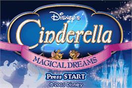 Title screen of Cinderella: Magical Dreams on the Nintendo Game Boy Advance.