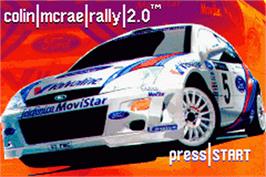 Title screen of Colin McRae Rally 2.0 on the Nintendo Game Boy Advance.