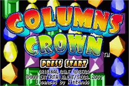 Title screen of Columns Crown on the Nintendo Game Boy Advance.