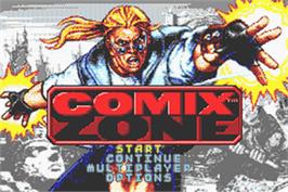 Title screen of Comix Zone on the Nintendo Game Boy Advance.